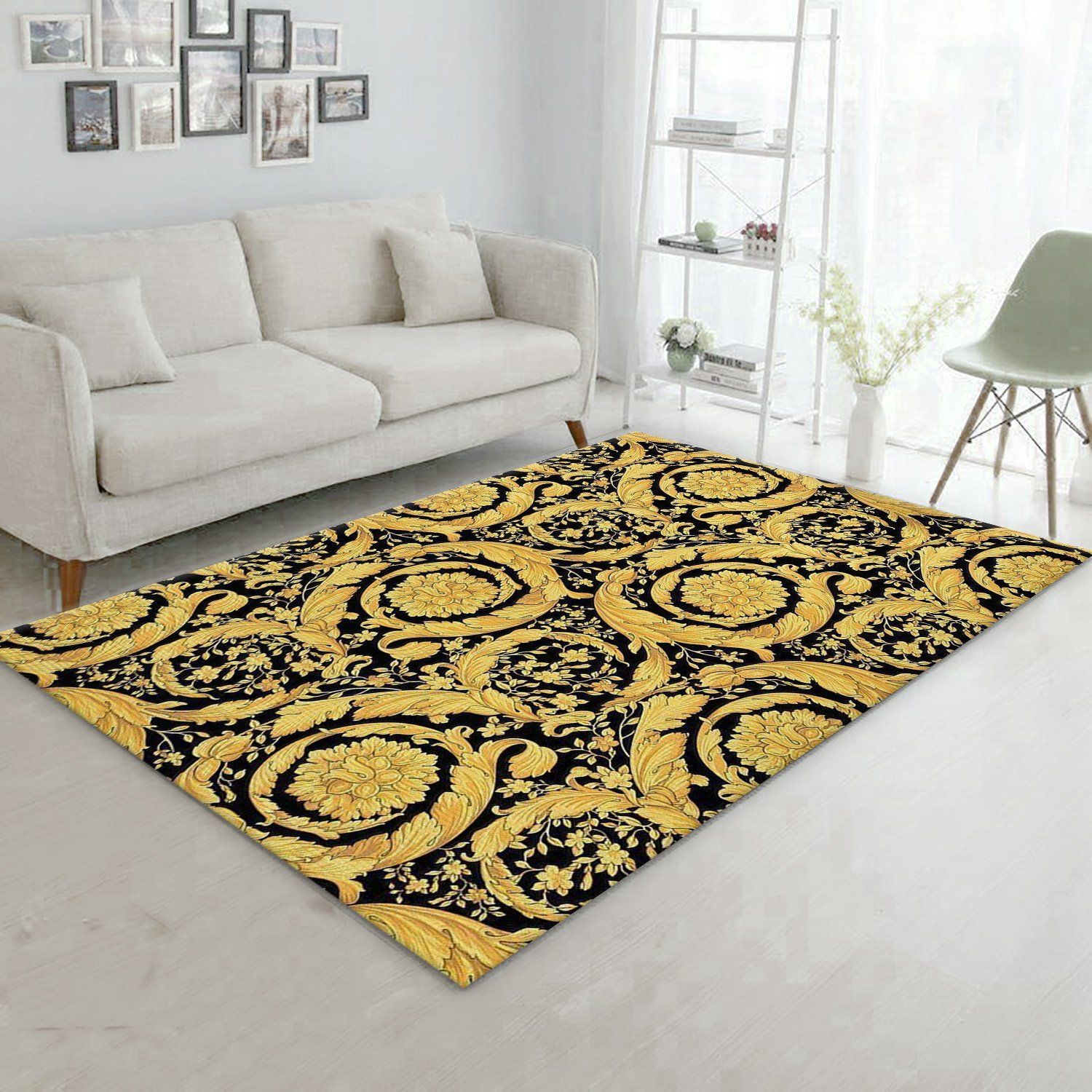 Versace Ver1 Fashion Brand Area Rug Living Room Rug Christmas Gift US Decor