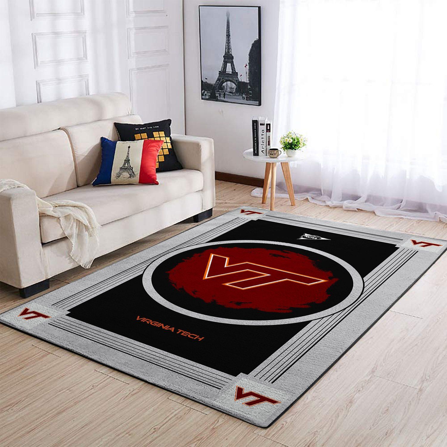 Virginia Tech Hokies Ncaa Team Logo Nice Gift Home Decor Rectangle Area Rug