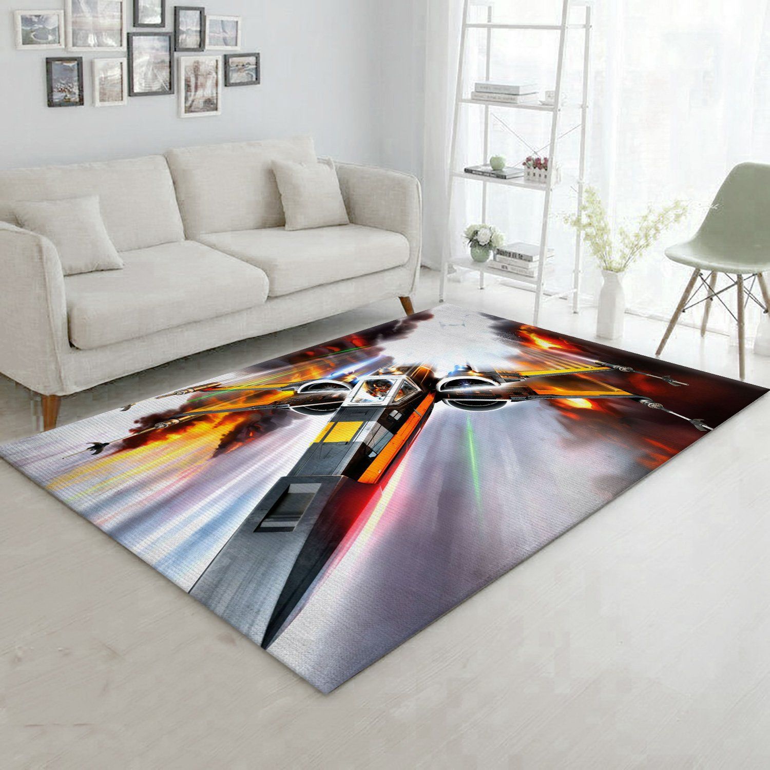 X Wing Poedameron Star War Battle Zone Area Rug, Living Room Rug, Family Gift US Decor