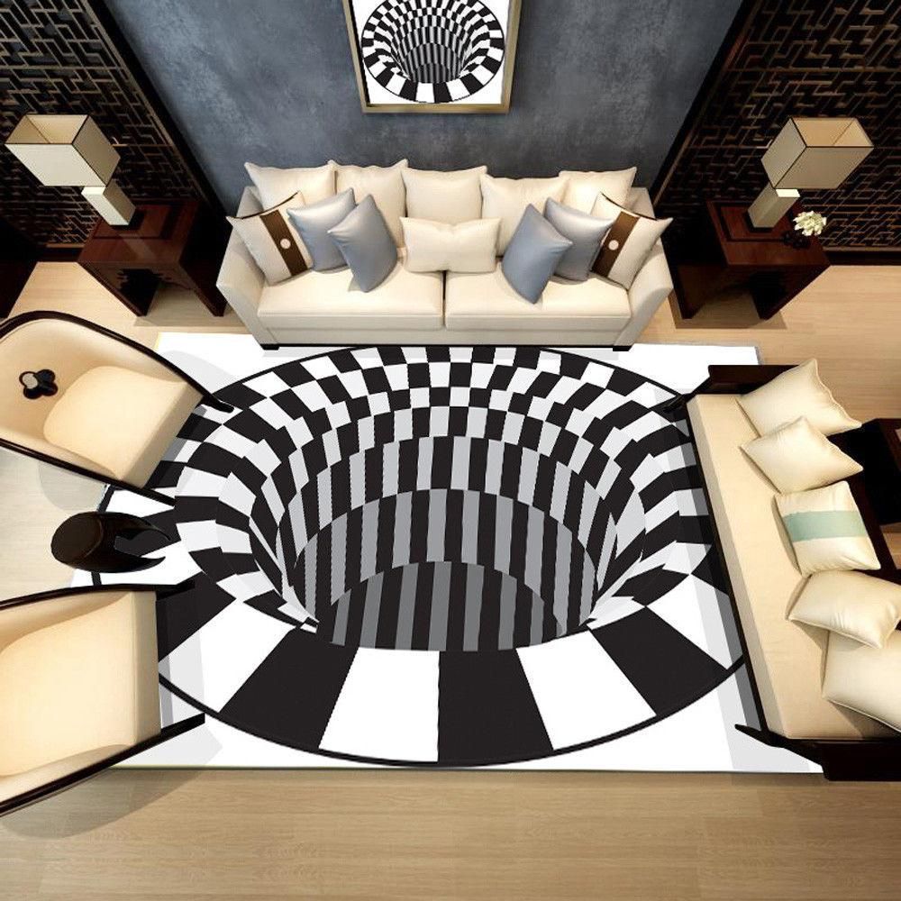 3D Area Rug Black Hole Floor VI37663 Rug Carpet