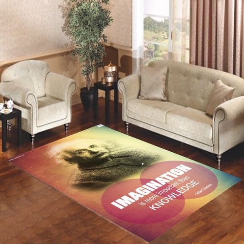 Albert Einstein Imagination Motivation Living room carpet rugs