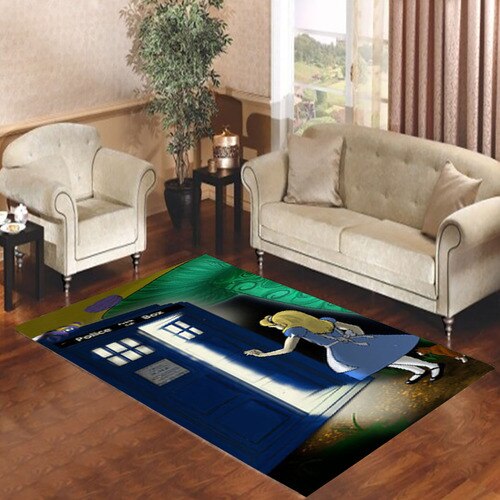 Alice In Wonderland Tardis Living room carpet rugs