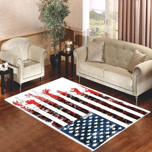 America Zombie Flag Walking Dead Living room carpet rugs