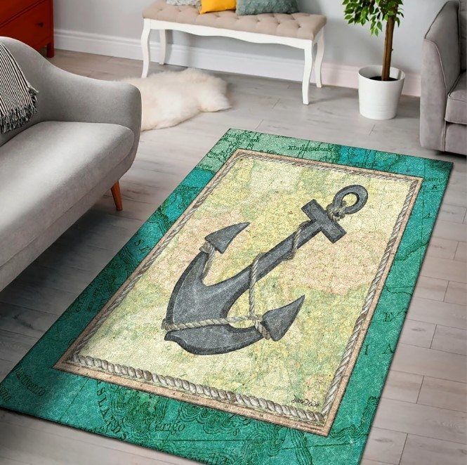 Anchor Nautical Ocean Rug Carpet