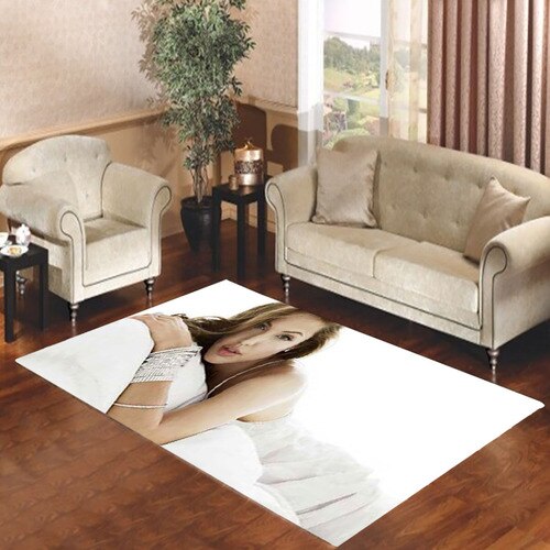 Angelina Jolie white dress Living room carpet rugs