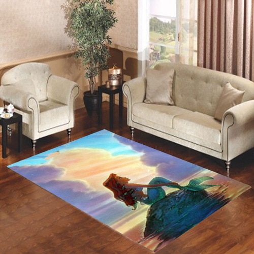 Ariel The Little Mermaid Sunset Living room carpet rugs