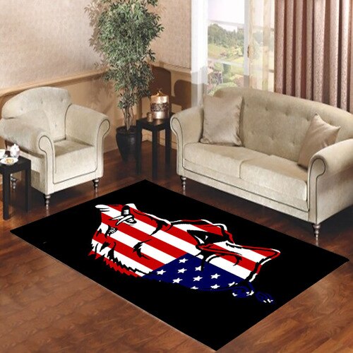 Arkansas Razorbacks American Flag Living room carpet rugs