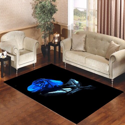 BLUE ROSES Living room carpet rugs