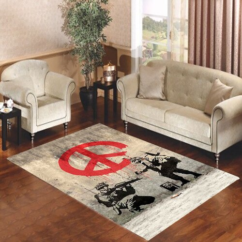 Banksy Peace Soldiers Living room carpet rugs