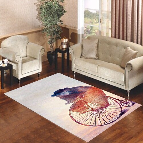 Bears on Bicycles and Unicycle Living room carpet rugs