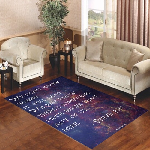 Bigger Plan by Steve Jobs Inspirational Quote Living room carpet rugs