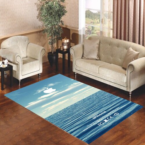 Blue Ocean Beach Bokeh Summer Vintage Living room carpet rugs