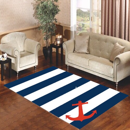 Blue Orange Anchor Living room carpet rugs