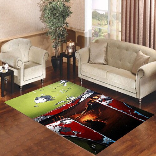 Boba Fett Face Living room carpet rugs