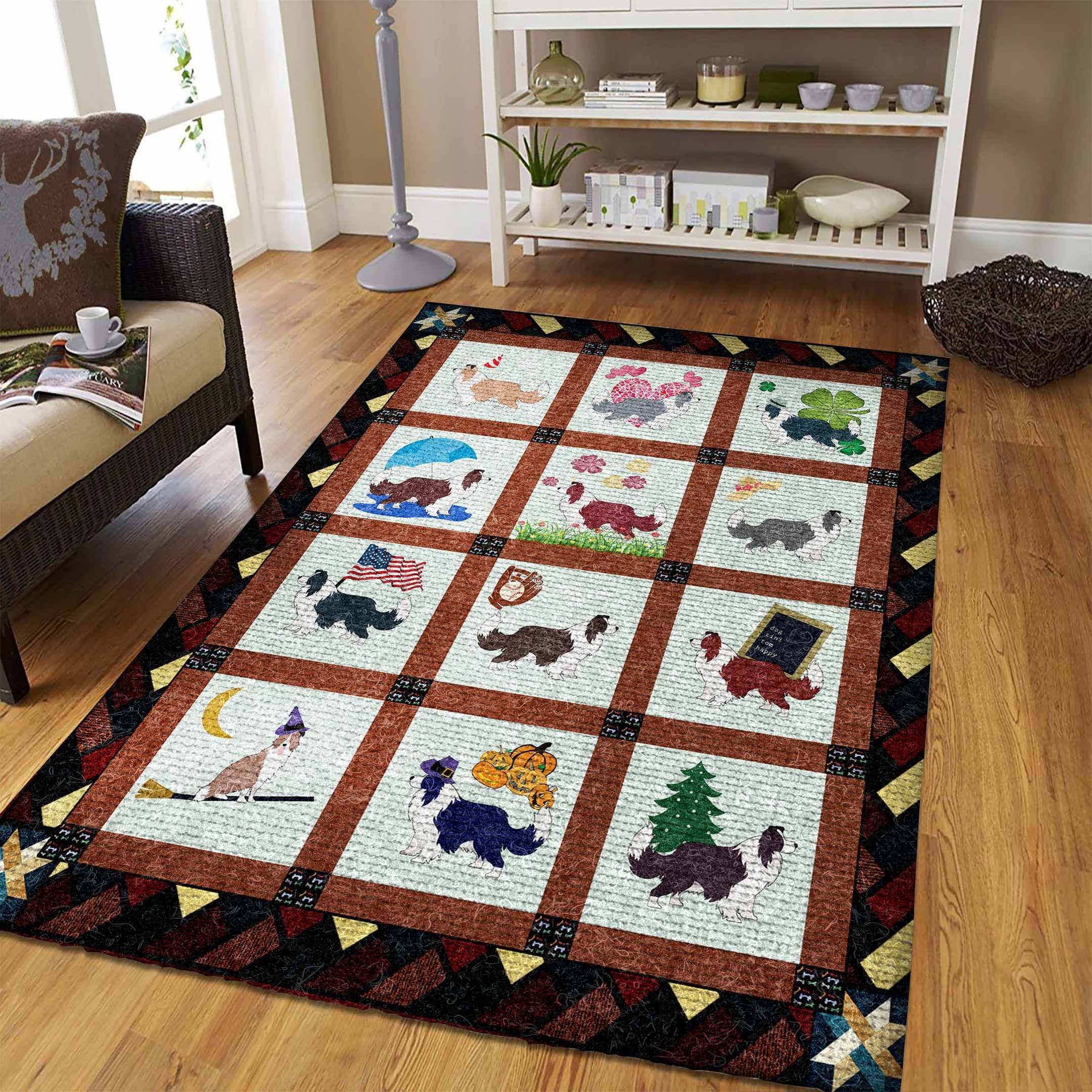 Border Collie AL85683 Rug Carpet