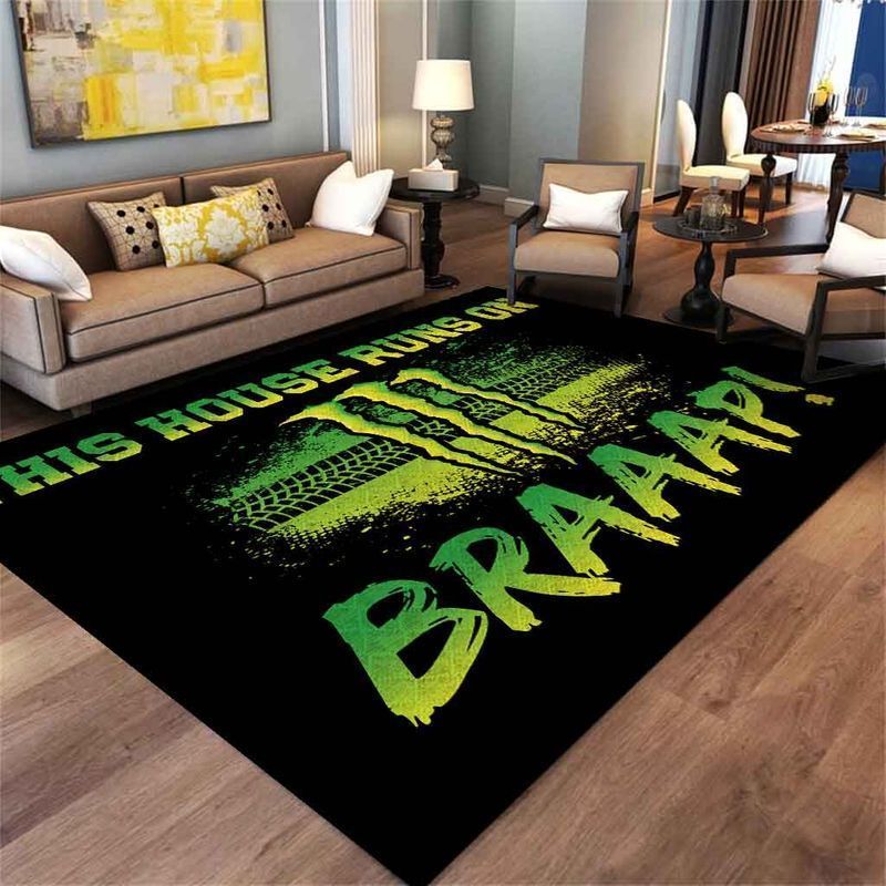 Braaap Motorcycles Monster Energy This House Runs On Area Rug Carpet