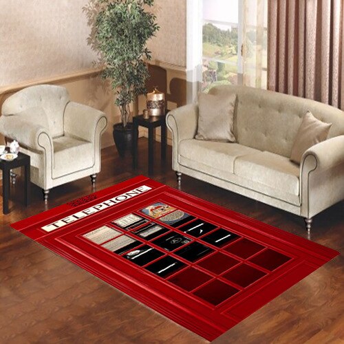 British Phone Box Living room carpet rugs