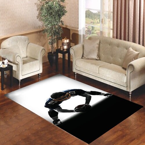 CENTER AMERICAN FOOTBALL PLAYER MAN SILHOUETTE Living room carpet rugs