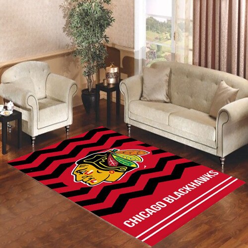 CHICAGO BLACKHAWK NHL Living room carpet rugs