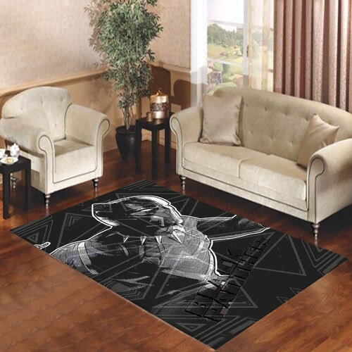 CIVIL WAR BLACK PANTHER STARE Living room carpet rugs