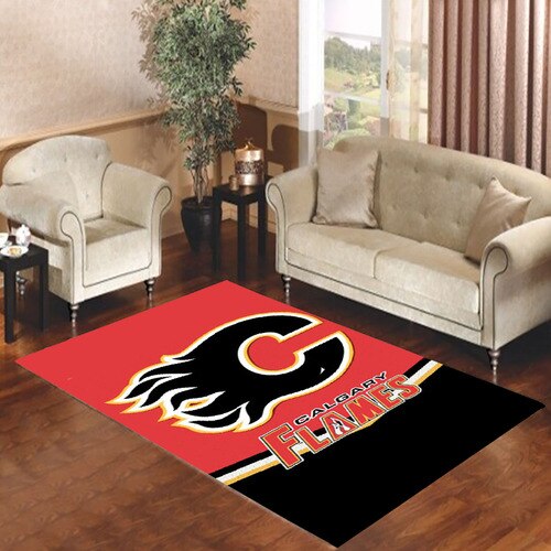 Calgary Flames Symbol Living room carpet rugs