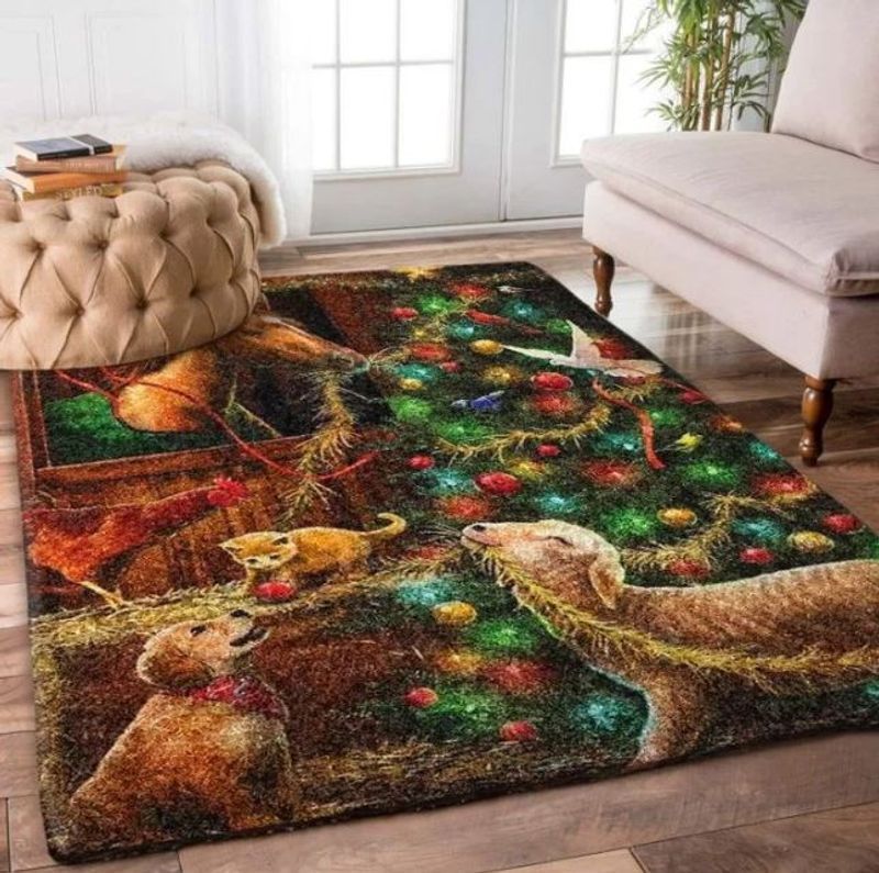 Christmas At The Farm Rectangle Carpet