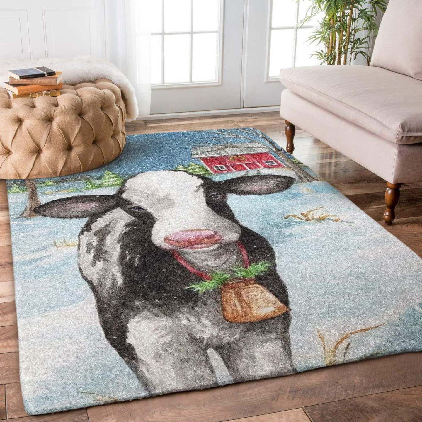 Christmas Cow Rug Carpet