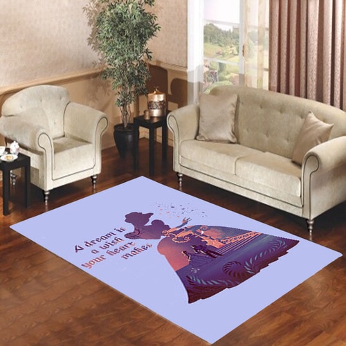 Cinderella Dream Quote Disney Living room carpet rugs