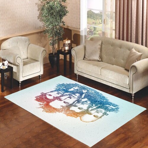 Coldplay Faces Lyrics Design Living room carpet rugs