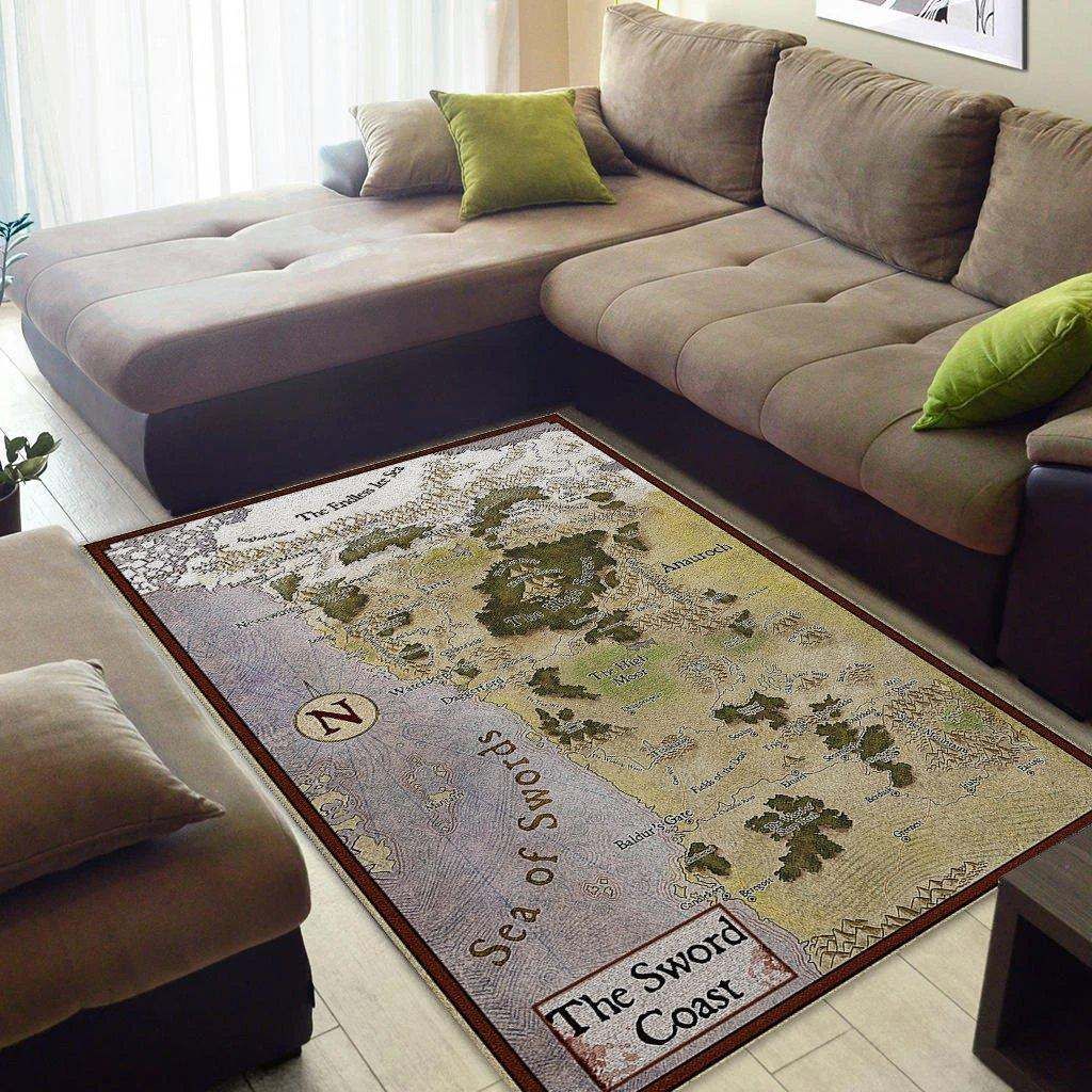 Rug Carpet The Sword Coast & Dragons Map