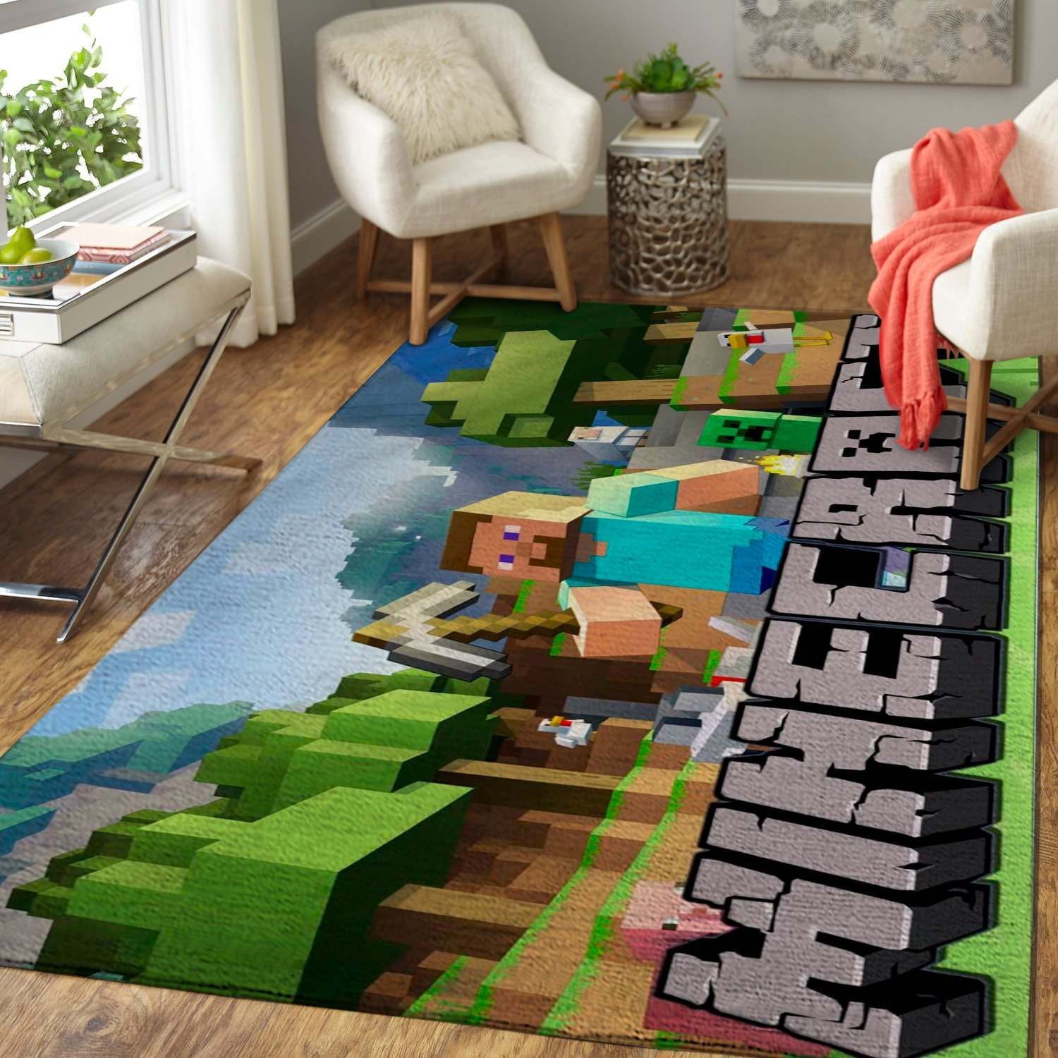 Minecraft Green Creeper Area Rug - US