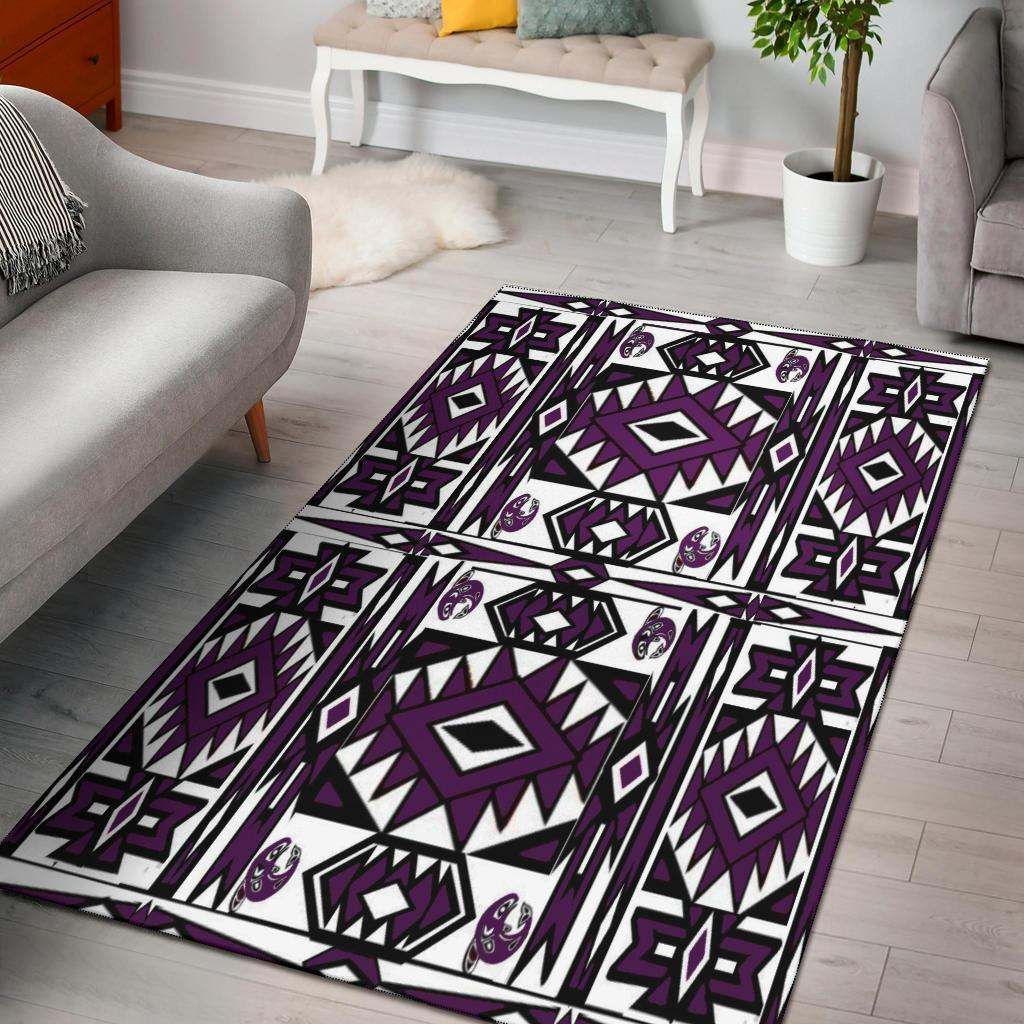 Native Stylish Area Rug Carpet Carpets Great for any Room Black Bottom (purple)