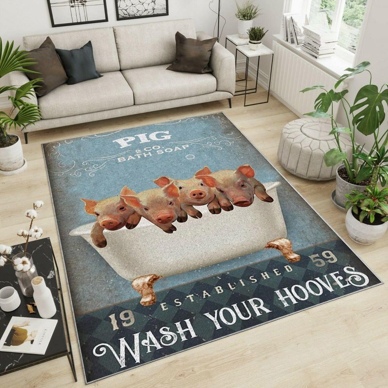 Pig Rug Carpet Mat All Over Print