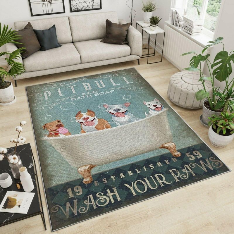 Pitbull Rug Carpet Mat All Over Print