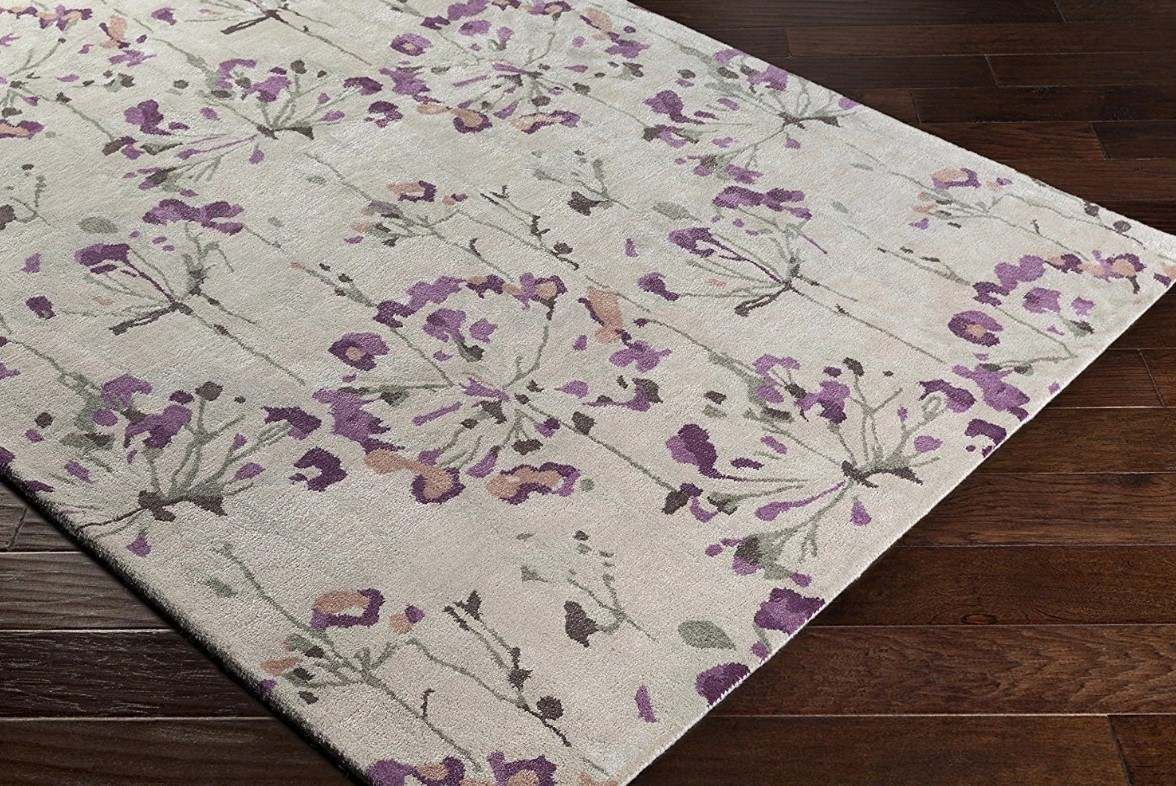 Purple Floral Rug Carpet