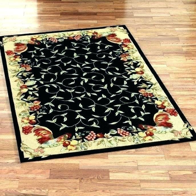 Rooster And Leaf Pattern Rug