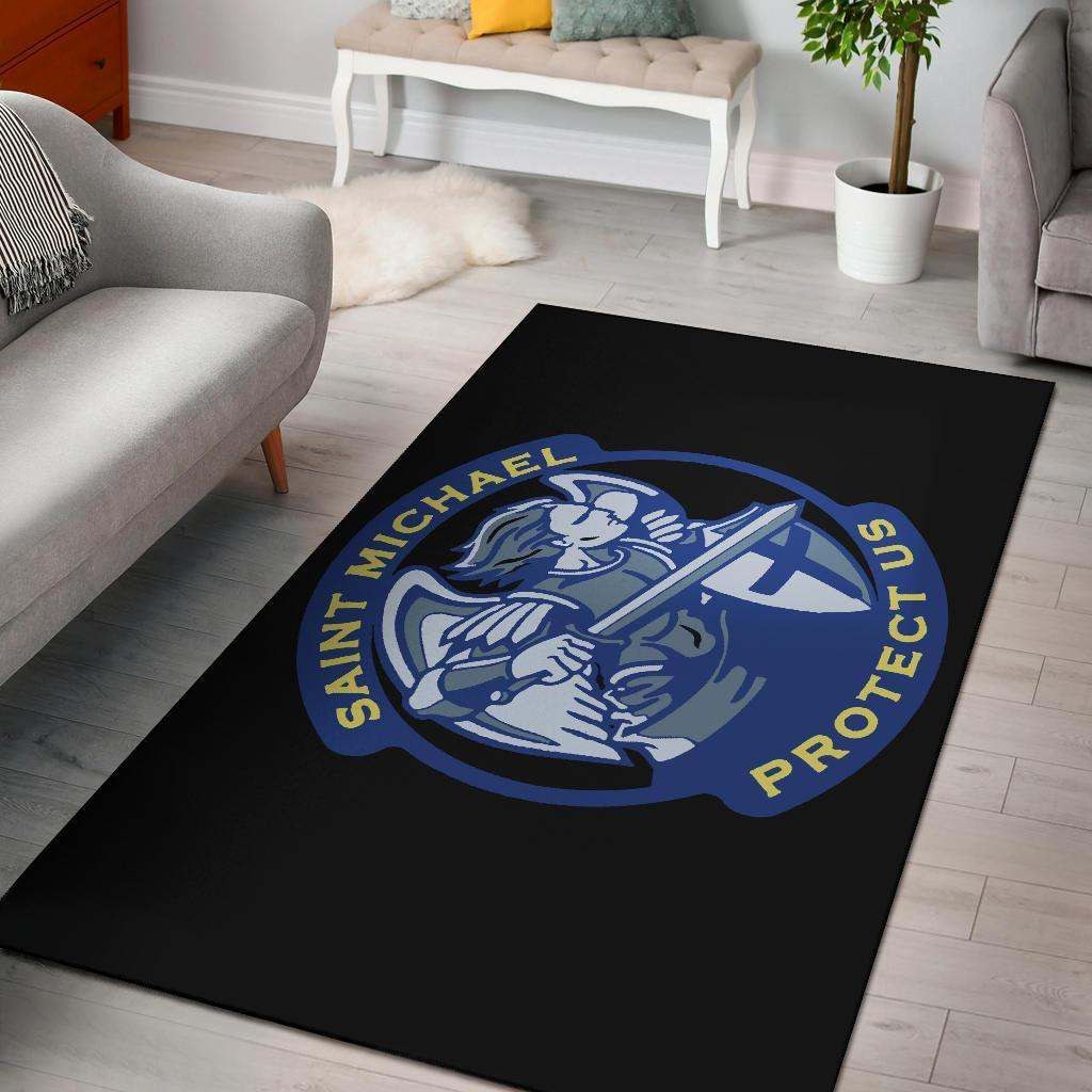 Saint Michael Protect Us Area Rug Carpet Carpet KTSR