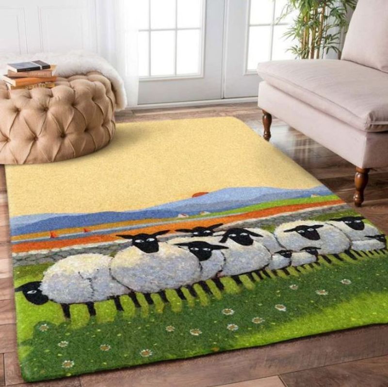 Sheep Farming Rectangle Rug Carpet