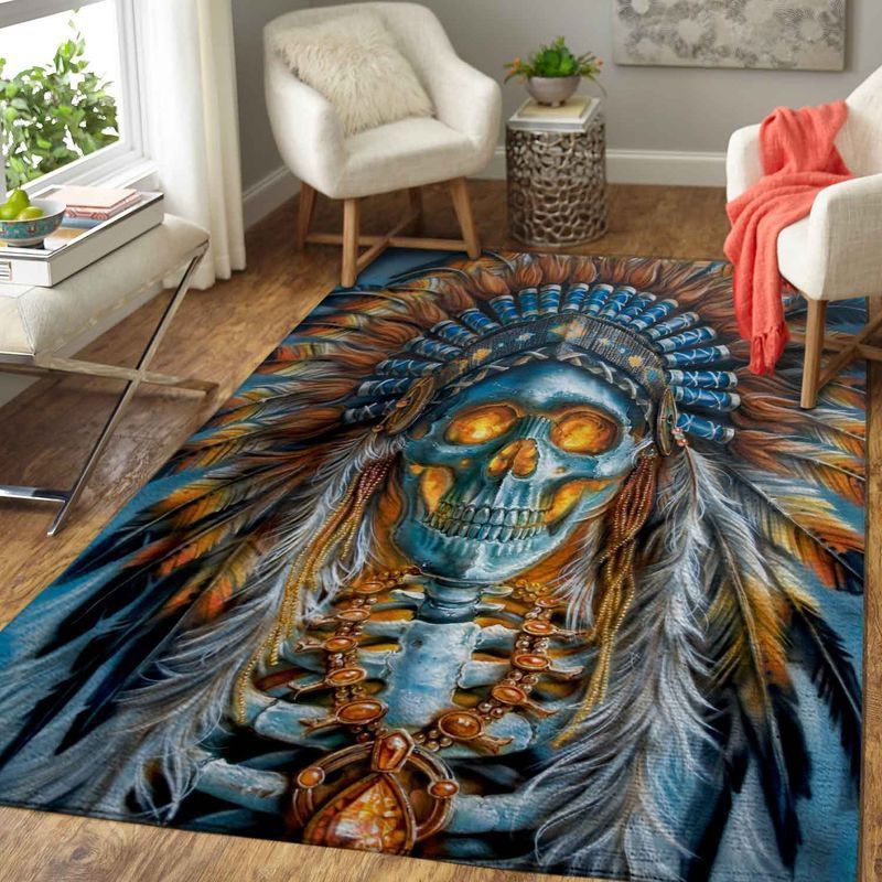 Skeleton Warrior Area Rug Carpet