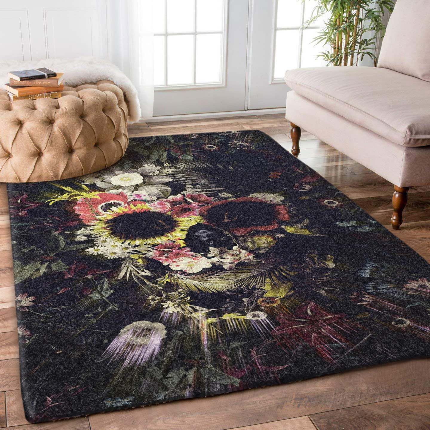 Skull Flower Rug Carpet