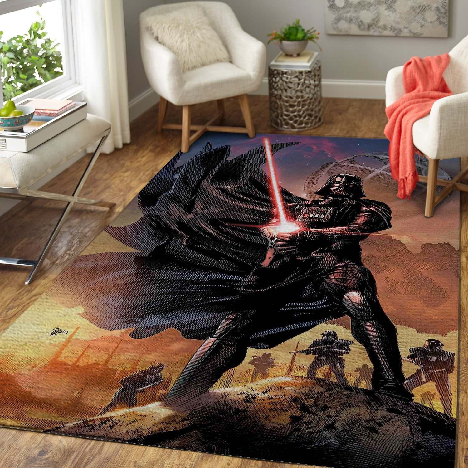 Star War Fans Death Star & Darth Vader Area Rug – Movie UQ93632 Rug Carpet