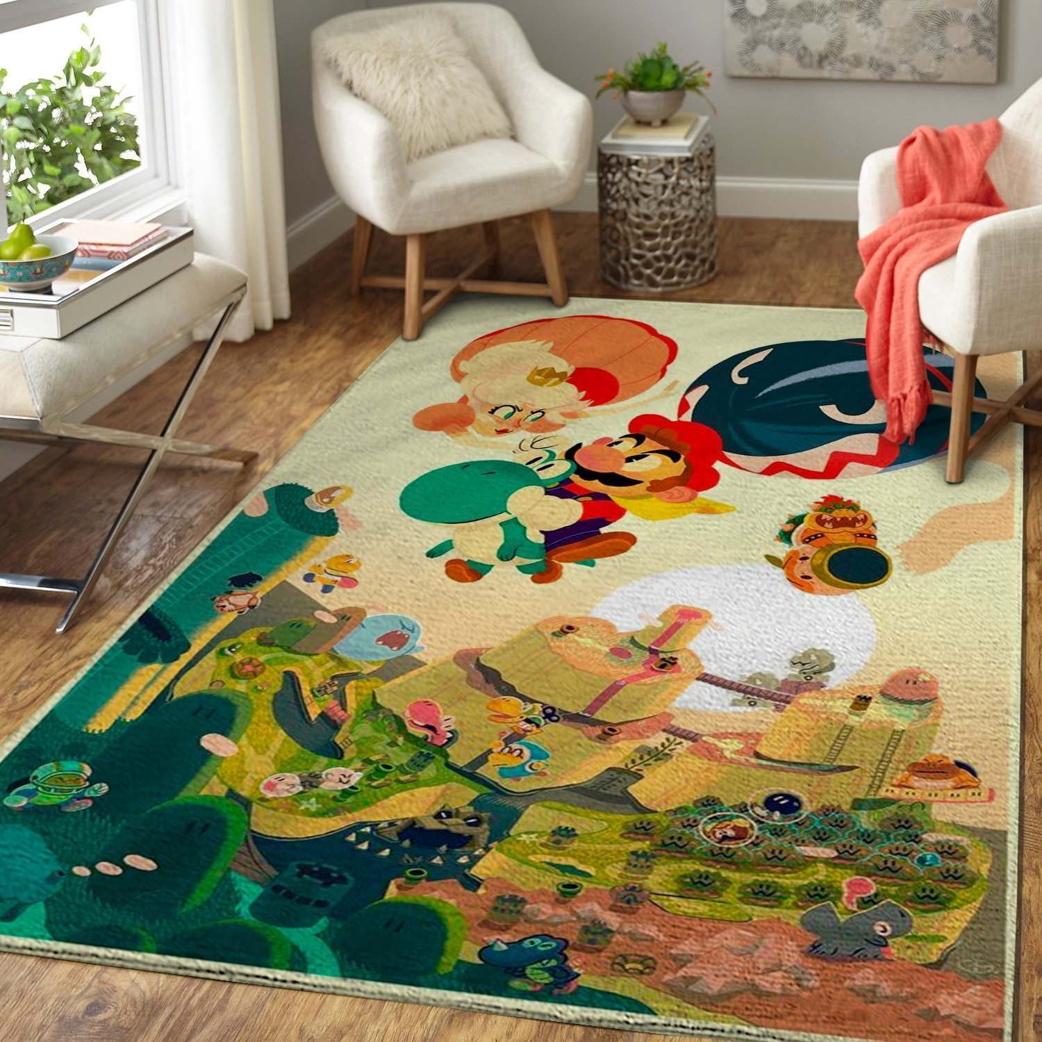 Videogame Fans Mario – Video Game Area Rug -Gaming JA94628 Rug Carpet