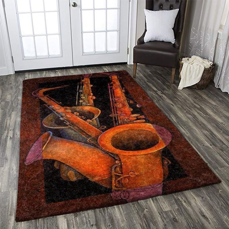 Vintage Saxophone Rectangle Rug Carpet