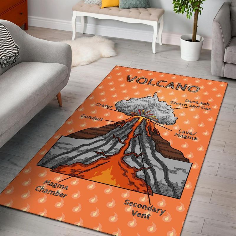 Volcano Diagram Area Rug Carpet