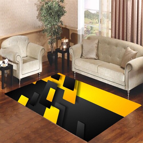 abstract design yellow Living room carpet rugs