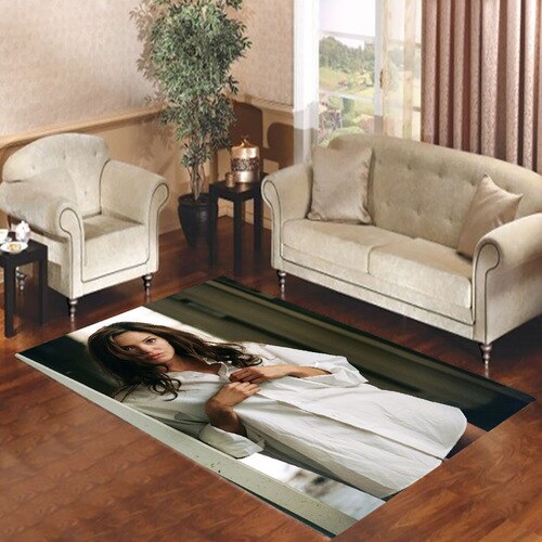 angelina jolie white shirt Living room carpet rugs