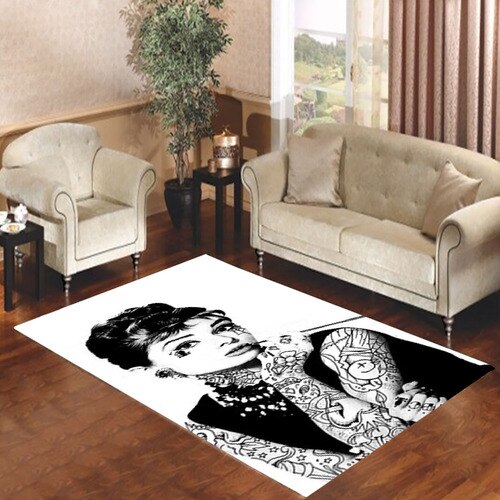 audrey hepburn tattoed Living room carpet rugs