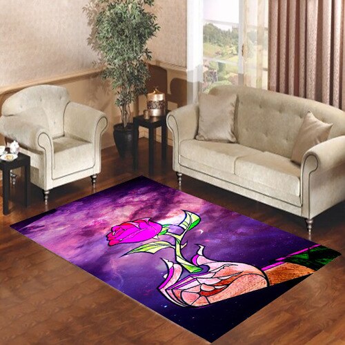 beauty and the beast stained glass Living room carpet rugs