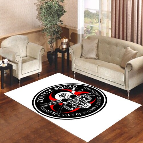 biohazard zombie squad fuck u ring patch outlined Living room carpet rugs