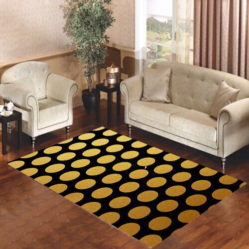 black and gold color block polkadot Living room carpet rugs